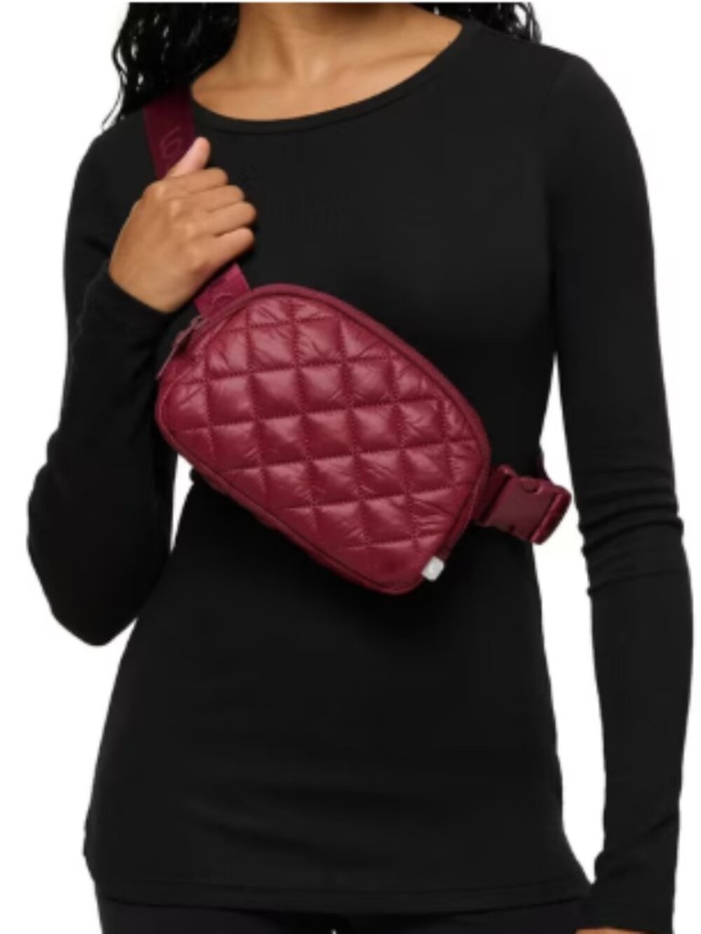 Lole Unisex Quilted Fanny Pack Belt Bag Red NWOT